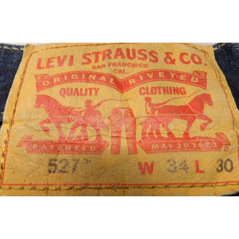 Levi's 527 Slim Boot Cut Jeans Men 34x30 Dark Wash Denim Pants Blue 100% Cotton